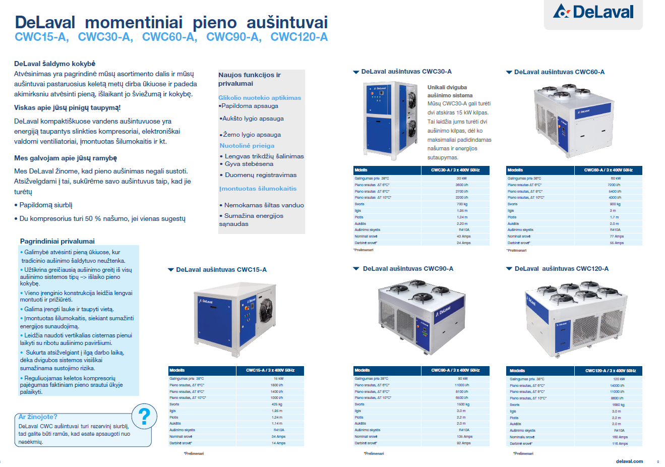 DeLaval momentiniai pieno aušintuvai